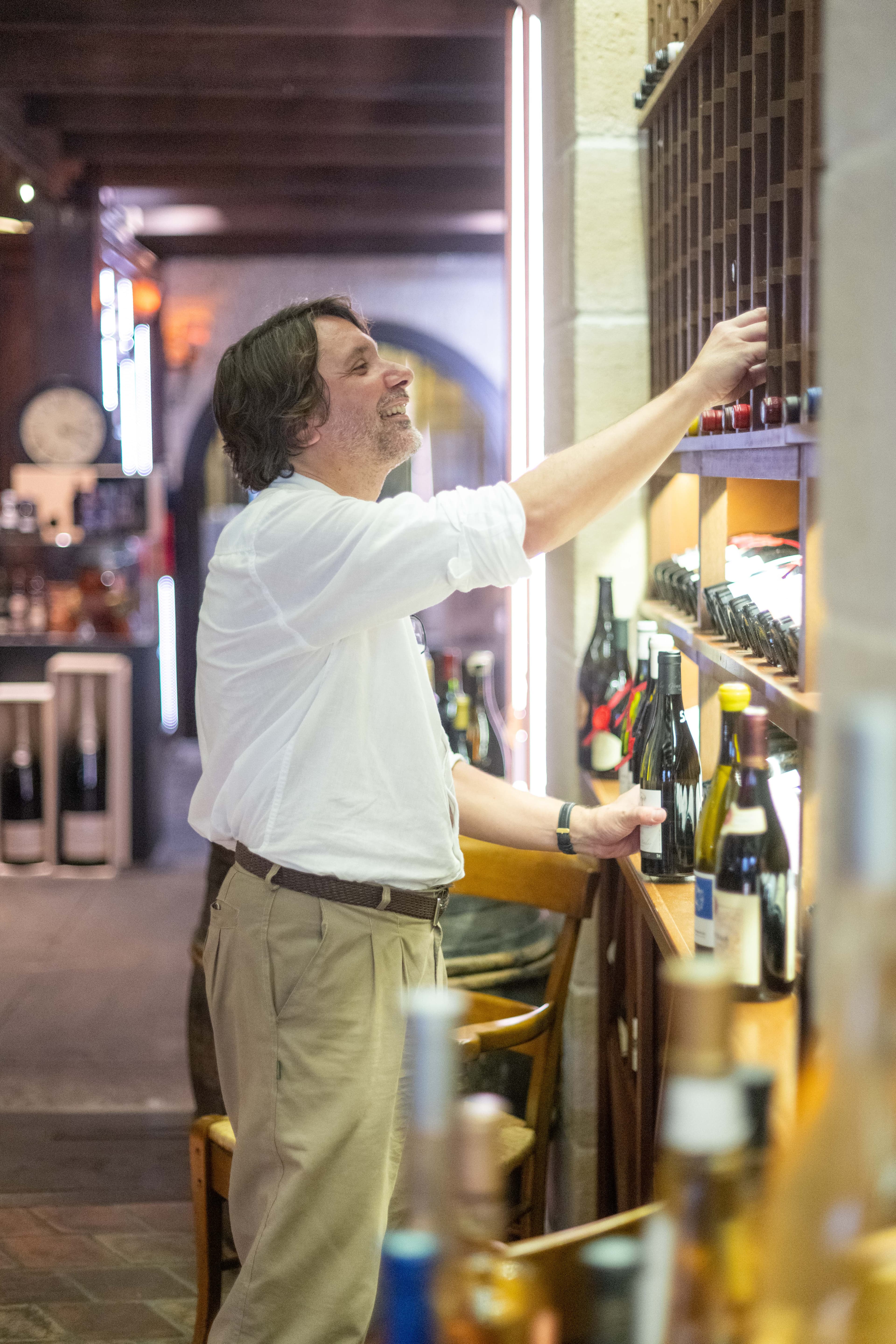 Emiliano Stratico in the cellar of Les Grands Chais Monégasques